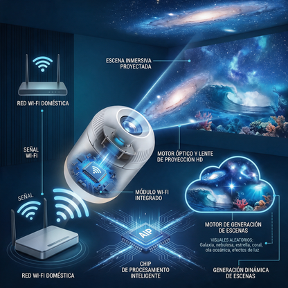 🌳 Comauo® Proyector de Luz de Noche - Proyector Estelar Holográfico Inteligente