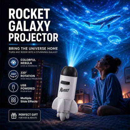 🌳BVJ® Smart Wi-Fi Rocket Star Projector Night Light—💝Create a magical galaxy, ocean, and starry-sky atmosphere for bedrooms, kids’ rooms, and relaxing nights.