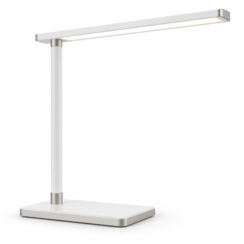 Lámpara LED de escritorio minimalista en color blanco – Luz de trabajo delgada para oficina, home office y espacios de lectura