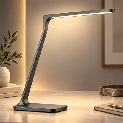 Lámpara LED de escritorio en color antracita – Luz de trabajo minimalista con diseño delgado para oficina y home office
