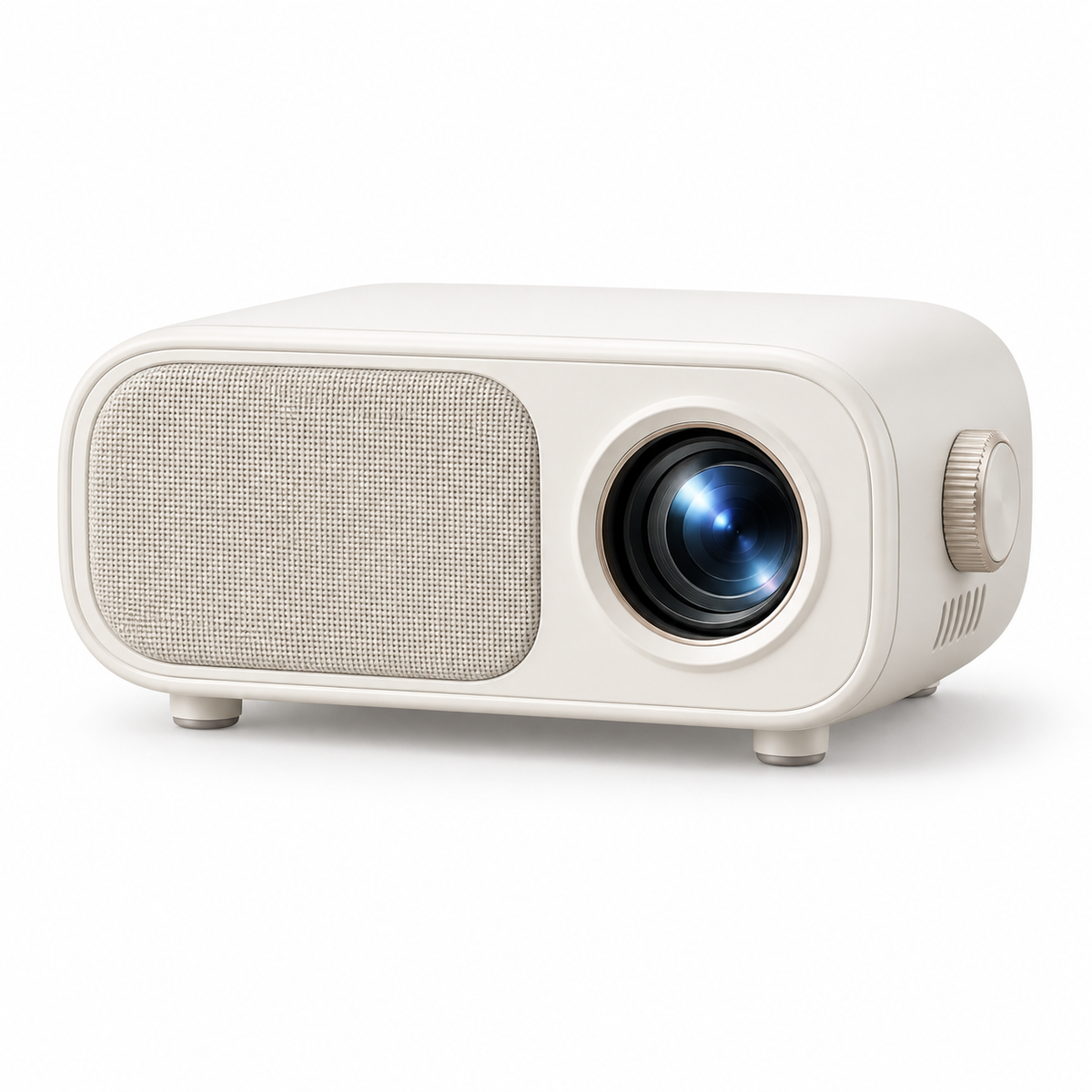 Mini proyector compacto de estilo retro – Elegante proyector para cine en casa, ideal para sala, recámara y noches de películas