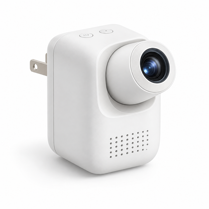 Mini proyector compacto con enchufe integrado – Proyector que ahorra espacio para recámaras y espacios pequeños