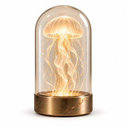Lámpara decorativa de medusa bajo cristal – Elegante luz ambiental con un cálido resplandor para salas y recámaras