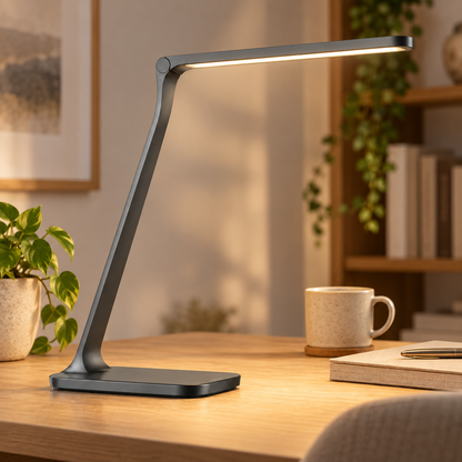 Lámpara LED de escritorio en color antracita – Luz de trabajo minimalista con diseño delgado para oficina y home office