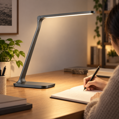 Lámpara LED de escritorio en color antracita – Luz de trabajo minimalista con diseño delgado para oficina y home office
